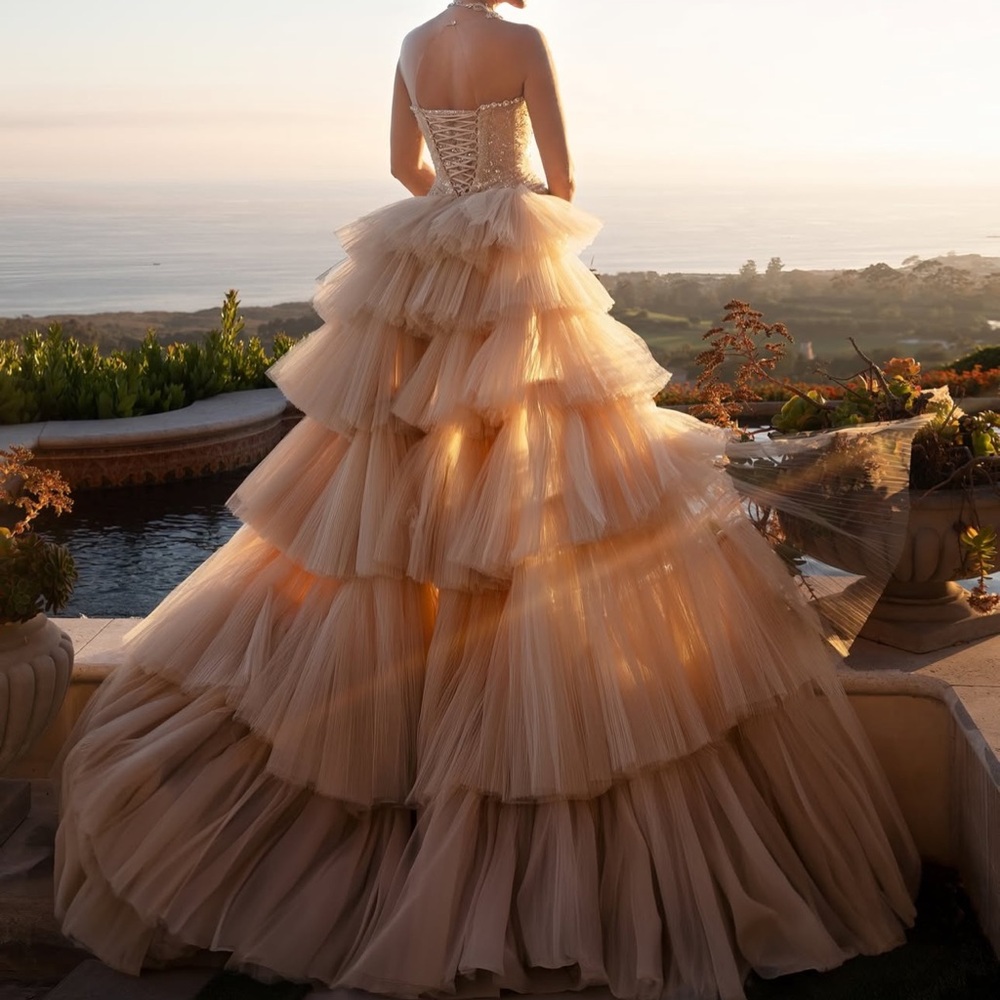 Jolipoli couture Elegant Strapless Tulle Gown - Picture 4 of 4